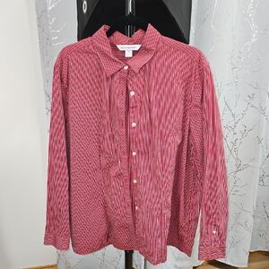 August Max Red Striped Blouse